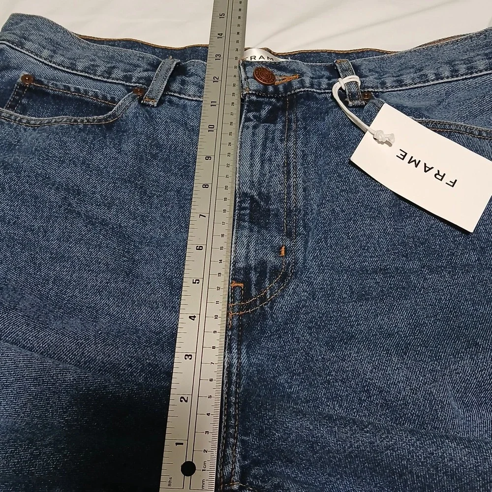 FRAME Le Jane Crop Jeans Medium Wash High Rise Wide Leg Denim Size 30 - Picture 12 of 13